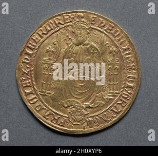 Souverän (Vorderseite), 1544-1547. England, Henry VIII, 1509-1547. Gold; Stockfoto