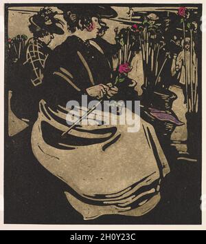 Londoner Typen: Flower Girl, 1898. William Nicholson (Großbritannien, 1872-1949). Holzschnitt handfarbig mit Aquarell; Blatt: 50.7 x 49.6 cm (19 15/16 x 19 1/2 Zoll); Rand: 25.5 x 23 cm (10 1/16 x 9 1/16 Zoll). Stockfoto