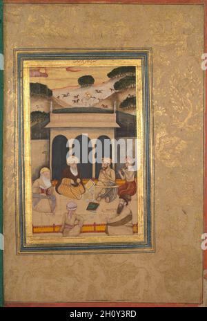 Edelmann Saint an seinem Schrein, 17. - 18. Jahrhundert besuchen. Indien, Mughal, 17.-18.Jahrhundert. Farbe auf Papier; gesamt: 21,3 x 13,3 cm (8 3/8 x 5 1/4 in.). Stockfoto