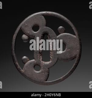 Schwertwächter, Anfang des 19. Jahrhunderts. Japan, Edo-Zeit (1615-1868). Eisen; Durchmesser: 6.8 cm (2 11/16 in.). Stockfoto