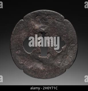 Schwertwächter, Anfang des 19. Jahrhunderts. Japan, Edo-Zeit (1615-1868). Eisen; Durchmesser: 8.4 cm (3 5/16 in.). Stockfoto