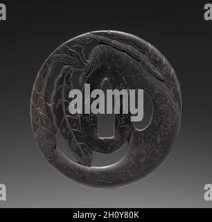 Schwertwächter, Anfang des 19. Jahrhunderts. Japan, Edo-Zeit (1615-1868). Eisen; Durchmesser: 7.1 cm (2 13/16 in.). Stockfoto