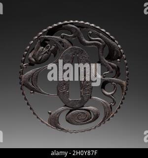 Schwertwächter, Anfang des 19. Jahrhunderts. Japan, Edo-Zeit (1615-1868). Eisen; Durchmesser: 7.4 cm (2 15/16 in.). Stockfoto