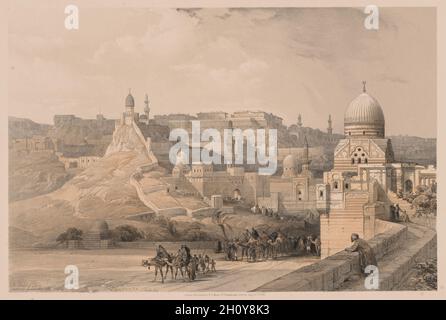 Ägypten und Nubien: Band III - Nr. 34, die Zitadelle von Kairo, Residenz von Mehemet Ali, 1838. Louis Haghe (Großbritannien, 1806-1885). Farblithographie; Stockfoto