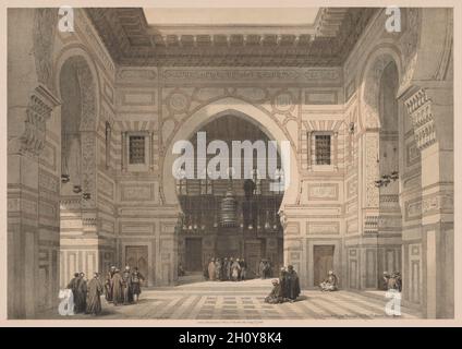 Ägypten und Nubien: Band III - Nr. 36, Innere der Moschee des Sultans El Ghoree, 1838. Louis Haghe (Großbritannien, 1806-1885). Farblithographie; Stockfoto