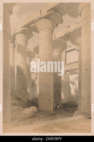 Ägypten und Nubien: Band II - Nr. 14, Karnak, 1838. Louis Haghe (Großbritannien, 1806-1885). Farblithographie; Stockfoto