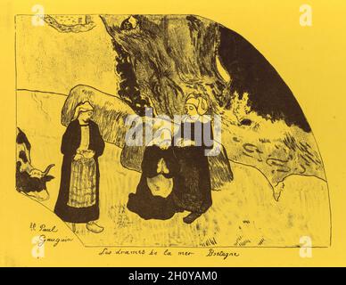 Volpini Suite: Dramen des Meeres: Bretagne (Les Drames de la Mer, Bretagne), 1889. Paul Gauguin (Französisch, 1848-1903). Zincograph; Blatt: 50 x 65 cm (19 11/16 x 25 9/16 Zoll); Bild: 16.6 x 22.6 cm (6 9/16 x 8 7/8 Zoll). Stockfoto