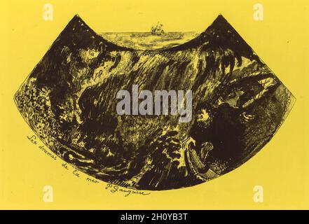 Volpini Suite: Dramas of the Sea (Les Drames de la Mer), 1889. Paul Gauguin (Französisch, 1848-1903). Zincograph; Blatt: 50 x 65 cm (19 11/16 x 25 9/16 Zoll); Bild: 17.2 x 27.4 cm (6 3/4 x 10 13/16 Zoll). Stockfoto