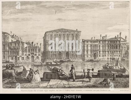 Ansichten von Venedig: Palazzo Pesaro, 1741. Michele Marieschi (Italienisch, 1710-1743). Ätzen; Stockfoto