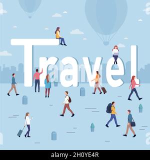 Reisekonzept Panorama Web-Vorlage für Werbung - Vektor-Illustration Stock Vektor