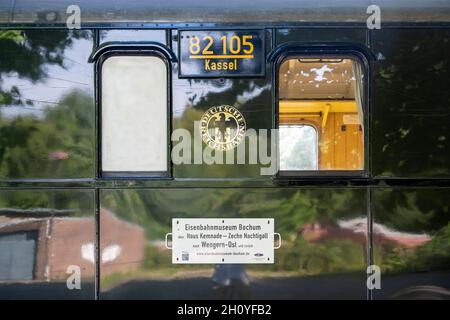 Deutschland, Nordrhein-Westfalen, Bochum-Dahlhausen, Eisenbahnmuseum Bochum, Ringlokschuppen. Das Eisenbahnmuseum, das 1977 auf dem Gelände des von 19 Stockfoto