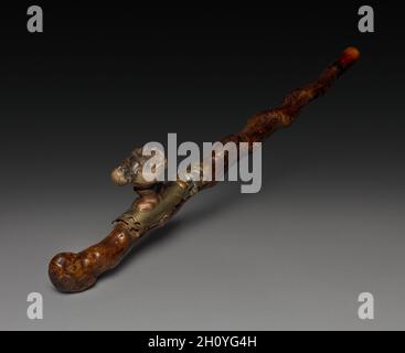 Opiumrohr, 1800. China, Qing-Dynastie (1644-1911). Holz und Elfenbein; insgesamt 54.4 cm (21 7/16 in.). Stockfoto