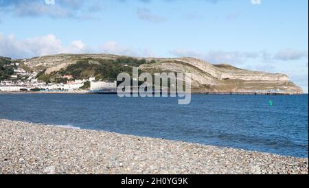 Llandudno Pier und Great Orme Stockfoto