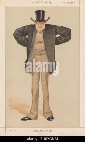 Veröffentlicht in Vanity Fair 26. Oktober 1972: Vanity Fair: Staatsmann, Nr. 128 'Newcastle-on-Tyne', 1872. James Tissot (Französisch, 1836-1902), Veröffentlicht in Vanity Fair, Band VIII, Juli bis Dezember 1872, S. 134. Herr Joseph Cowen, M.P. Farblithographie; Blatt: 35.6 x 22.6 cm (14 x 8 7/8 Zoll); Bild: 30.9 x 19.1 cm (12 3/16 x 7 1/2 Zoll). Stockfoto