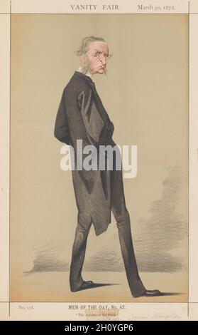 Veröffentlicht in Vanity Fair 30. März 1872: Vanity Fair: Men of the Day, Nr. 42 'der Apostel des Fleisches', 1872. Adriano Cecioni (Italienisch, 1836-1886). Farblithographie; Blatt: 35.5 x 22.5 cm (14 x 8 7/8 Zoll); Bild: 30.5 x 18.9 cm (12 x 7 7/16 Zoll). Stockfoto