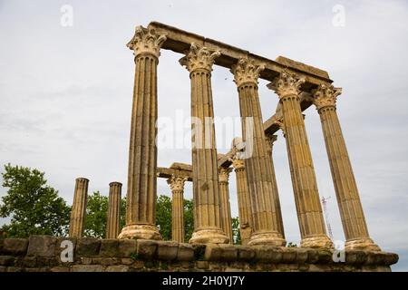 Tempel der Diana in Evora Stockfoto