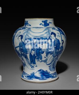Vase, 1736-95. China, Qing-Dynastie (1644-1911), Qianlong-Herrschaft (1736-95). Porzellan; insgesamt: 27.8 cm (10 15/16 in.). Stockfoto