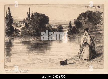 Abschleppweg, 1864. Francis Seymour Haden (Großbritannien, 1818-1910). Ätzung und Trockenpunkt; Stockfoto