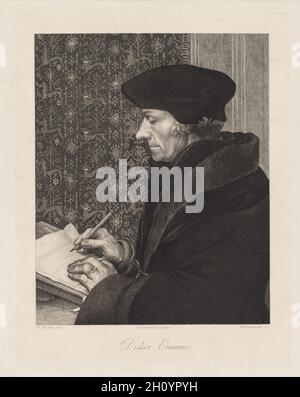 Erasmus (Didier Erasme), 1863. Nach Hans Holbein (deutsch, c. 1465-1524), Félix Bracquemond (Französisch, 1833-1914). Stockfoto