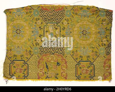 Textile Fragment, 1800. Japan, 19. Seide; Durchschnitt: 19 x 12,7 cm (7 1/2 x 5 in.). Stockfoto