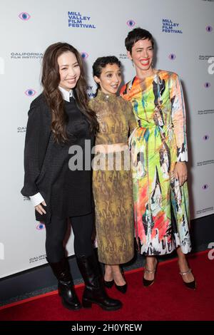 Nina Yang Bongiovi, Rebecca Hall, Ruth Negga nimmt an der Vorführung von „Passing“ während des Mill Valley Film Festival 2021 im Smith Rafael Film Center am 14. Oktober 2021 in San Rafael, Kalifornien, Teil. Foto von Tracie/PictureHappyPhotos/imageSPACE/Sipa USA Stockfoto