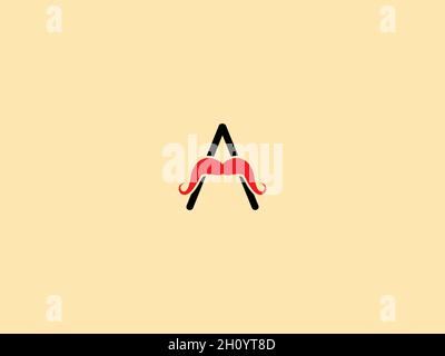 SCHREIBEN SIE EIN LOGO MIT SCHNURRBART-SYMBOL ZUR ILLUSTRATION Stock Vektor