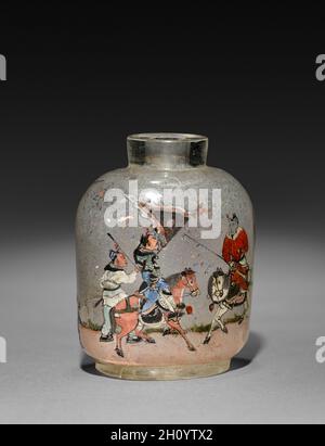 Schnupftabak Flasche mit Stopfen, 1800. China, Qing Dynastie (1644-1911). Glas; mit Deckel: 9,3 cm (3 11/16 in.). Stockfoto