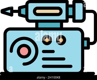 Symbol für die Maniküre. Kontur Maniküre Maschine Vektor Symbol Farbe flach isoliert Stock Vektor