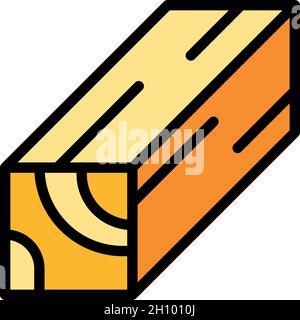 Symbol für Sperrholzplatte. Kontur Sperrholz Plank Vektor Symbol Farbe flach isoliert Stock Vektor