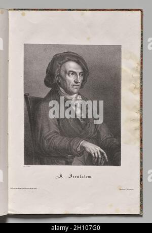 Deutschlands berühmte Autoren: Porträt von Johann Friedrich Wilhelm Jerusalem, 1824. Gustav Karl Friedrich Lüderitz (Deutsch, 1803-1884). Lithographie; Stockfoto