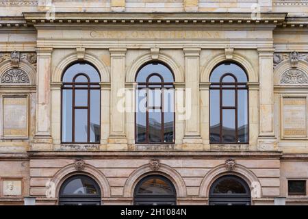 Technische Universität Braunschweig, TU Braunschweig, Niedersachsen, Deutschland. Historisches Hauptgebäude auf dem Campus. Stockfoto