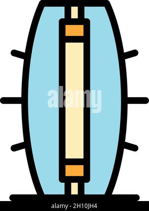 Symbol für antibakterielle Lampe. Umriss antibakterielle Lampe Vektor Symbol Farbe flach isoliert Stock Vektor