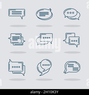 Neun Chat-Symbole Stock Vektor