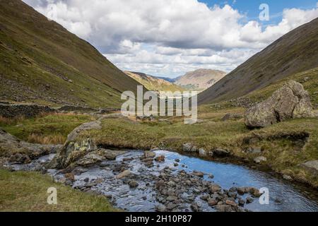 Blick auf den Kirkstone Pass in Richtung Brothers Water Stockfoto