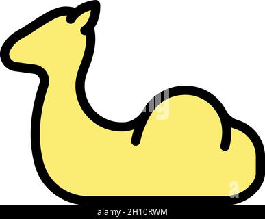 Sandkamel-Ikone. Umriss Sand Kamel Vektor Symbol Farbe flach isoliert Stock Vektor