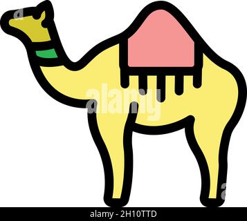 Kamelsymbol. Umriss Kamel Vektor Symbol Farbe flach isoliert Stock Vektor