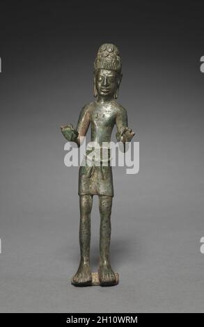 Bodhisattva Avalokiteshvara, 600. Nordthailand, Provinz Buriram. Bronze- und Silberlegierung; insgesamt 21.6 cm (8 1/2 in.). Stockfoto