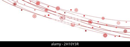 EPS 10 Vektordatei zeigt Schneeflocken auf Saiten Hintergrund für weihnachten rot für Weihnachten und Neujahr Konzepte gefärbt Stock Vektor