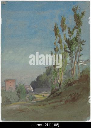 Albano, Italien, C. 1872. George Inness (American, 1825-1894). Mit aquarell gouache über Graphit; Blatt: 32,6 x 24,2 cm (12 13/16 x 9 1/2 in.). Stockfoto