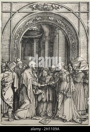 Das Leben der Jungfrau: Die Verlobung der Jungfrau, c. 1504-1505. Albrecht Dürer (Deutsch, 1471-1528). Holzschnitt; Stockfoto