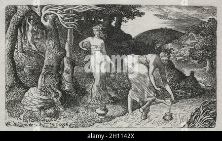 The Brook, 1829. Edward Calvert (Großbritannien, 1799-1883). Holzgravur; Stockfoto