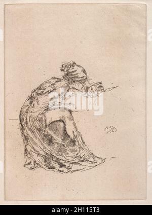 Cameo, No. 1 (Mutter und Kind), c. 1890-1893. James McNeill Whistler (amerikanisch, 1834-1903). Ätzen; Stockfoto