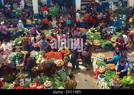 Der farbenfrohe Sonntagsmarkt in Chichicastenango, Guatemala Stockfoto