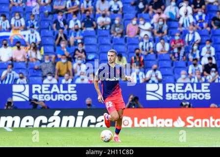 BARCELONA - SEP 12: Mario Hermoso in Aktion während des La Liga-Spiels zwischen RCD Espanyol und Atletico de Madrid CF am 1. September im RCDE-Stadion Stockfoto