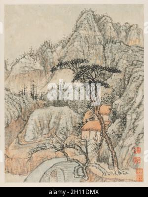 Reminiszenzen an Qinhuai Fluss, 1642-1707. Shitao (Chinesisch, 1642-1707). Album Leaf, Tusche und Farbe auf Papier; Bild: 25,5 x 20,2 cm (10 1/8 x 7 15/16 in.); insgesamt: 33 x 24,3 cm (13 x 9 9/16 in.). Stockfoto