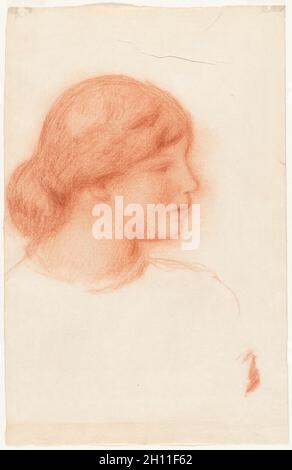 Profil von einer jungen Frau, C. 1910. Pierre-Auguste Renoir (Französisch, 1841-1919). Rote Kreide; Blatt: 48,5 x 31,2 cm (19 1/8 x 12 5/16 in.). Stockfoto