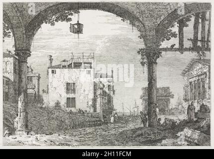Ansichten: Der Portikus mit der Laterne, 1735-1746. Antonio Canaletto (Italienisch, 1697-1768). Ätzen; Stockfoto
