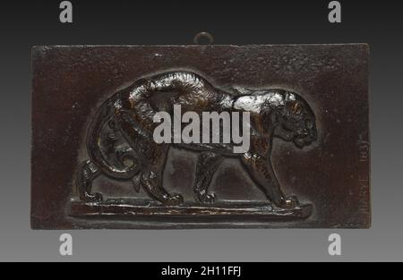 Wandern Panther, 1831. Antoine-Louis Barye (Französisch, 1796-1875). Bronze; gesamt: 7,7 x 14,3 cm (3 1/16 x 5 5/8 in.). Stockfoto