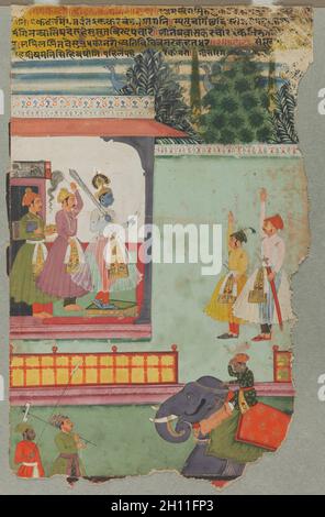 Kanhra Ragini, C. 1700. Indien, Rajasthan, Amber, Anfang des 18. Jahrhunderts. Farbe auf Papier; gesamt: 29,6 x 18,4 cm (11 5/8 x 7 1/4 in.). Stockfoto