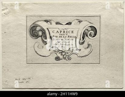 Caprices: Titelseite, c. 1642. Stefano Della Bella (Italienisch, 1610-1664). Ätzen; Stockfoto
